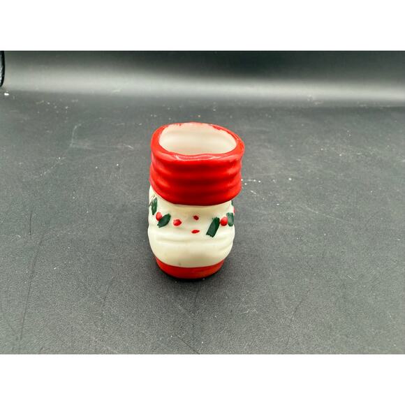 Pair of Vint 50s Japan Ceramic Christmas Santa Boots Toothpick Holders - Picture 6 of 10